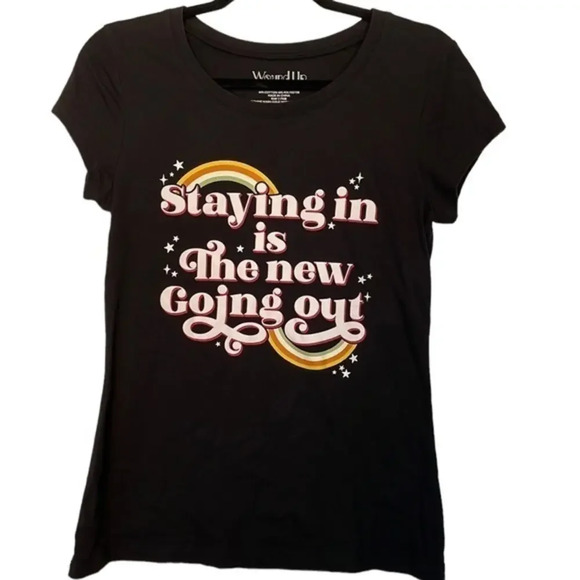 Staying In Is the New Going Out Short Sleeved T-shirt Size Large (L)‎ - Picture 1 of 5
